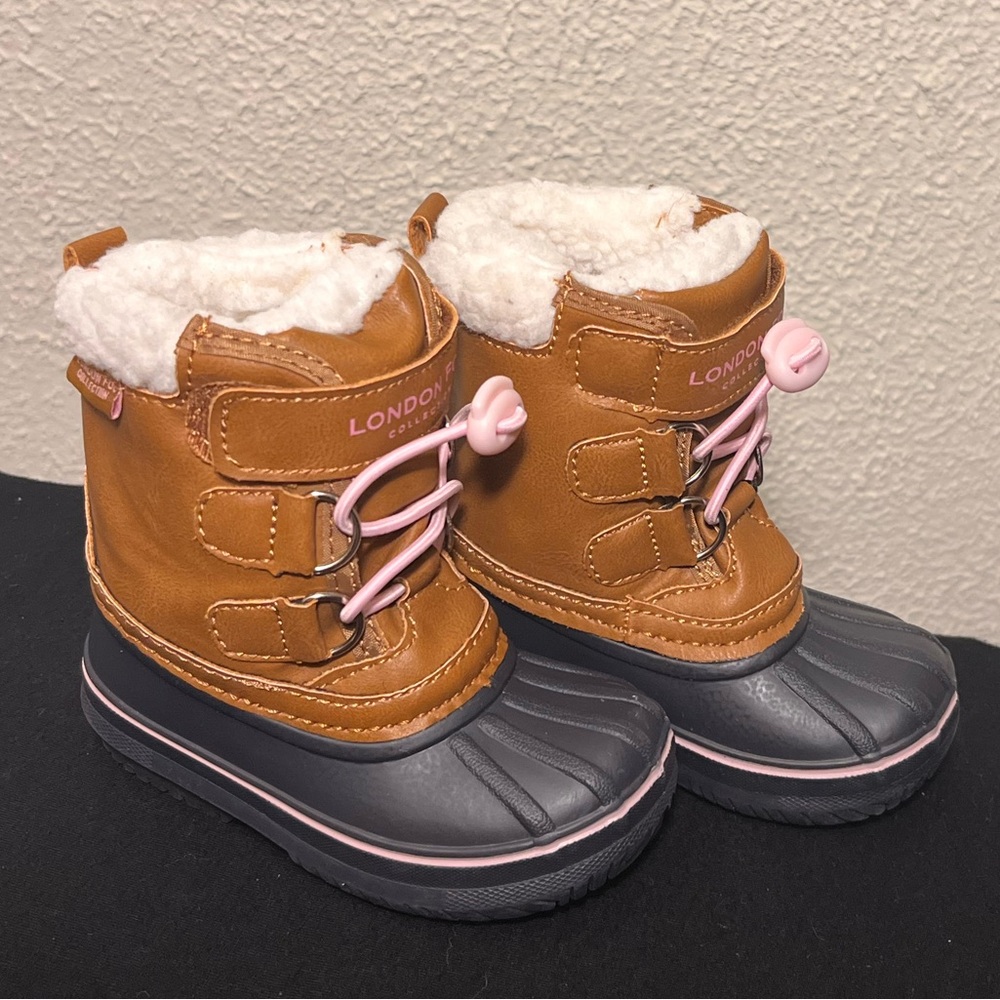 London Fog Brown and Gray Kids' Boots